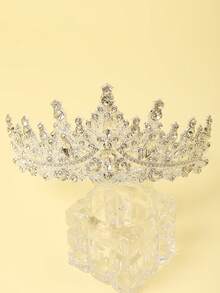 1pc Bridal Crown Headpiece, Suitable For Evening Party Princess Dress Styling. Floral Crown & Tiara Make A Great Birthday Gift For Her, Tiara Crown, Wedding, Hawaiian Outfit For Women, Hair Accessories, Festival Outfits, Best Friend Gifts, Bride To Be - Multicolor - View 6