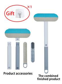 1 pieza Conjunto multifuncional de cepillo para mascotas y guante quitapelos electroestático, diseño de eliminación de fieltro bidireccional, lavable para una limpieza fácil, apto para eliminar el pelo de gatos y perros, limpiar alfombras, camas, ropa, árboles para gatos, grietas de sillas y vidrio, artículos de limpieza para mascotas, necesidades para perros y gatos, cepillo para gatos y perros