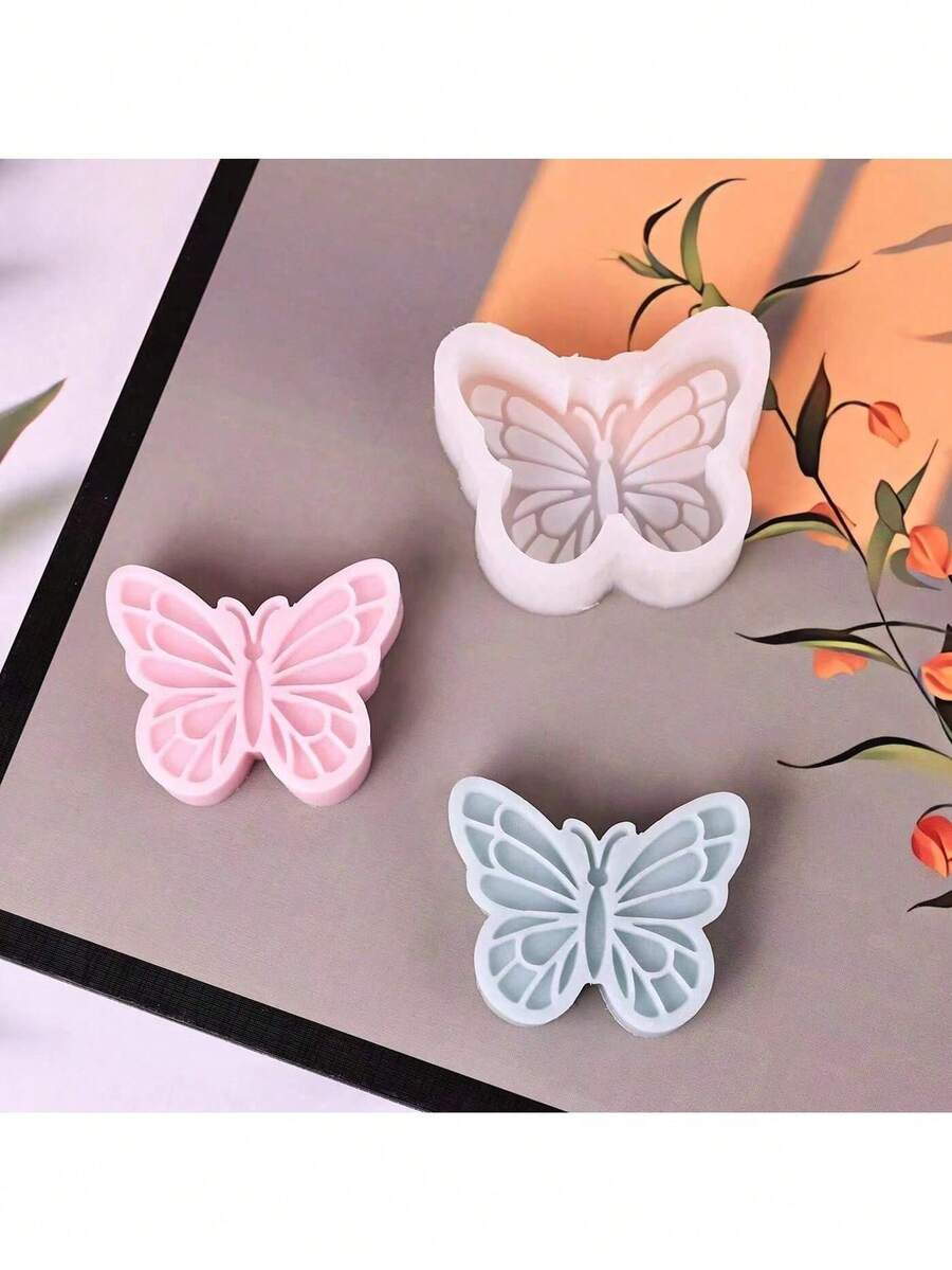 蝴蝶3D硅胶蜡烛模具 - 白色 - 查看 1