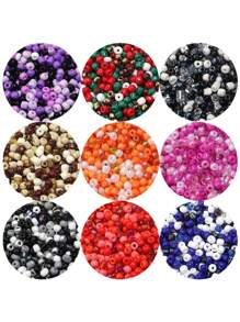 40g Perles de verre de 4 mm de couleurs mélangées, perles intercalaires transparentes de couleur unie convenant à la fabrication de bijoux, bracelets, boucles d'oreilles, pendentifs et colliers DIY
