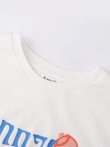 Annil Camiseta de manga corta de cuello redondo casual, fresca y transpirable, versátil para niño preadolescente en verano
