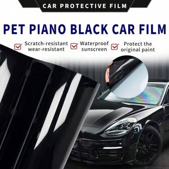 Ultra Gloss PET Piano Black Vinyl Wrap Film Sticker Glossy Black Self Adhesive Vinyl Bubble Free Console Computer Laptop Skin