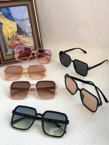 6 piezas Gafas de moda poligonales para mujer, accesorios decorativos Y2K para verano, playa, vacaciones, al aire libre y viajes