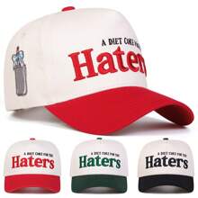 1 Stück Frauen "A Diet For The Haters" gestickte Trucker Mütze, lässiger Straßen-Stil Baseballkappe für Frühling, Herbst, Urlaub, Reisen