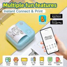 LAIBEAR Mini Printer Sticker Thermal Printer, Portable Inkless Sticker Maker, Free Cutting Small Pocket Printer, Mini Photo Printer, Black And White Photo Printer, Efficient And Fast Small Pocket Printer, Inkless Printer For Study Notes, Pictures, DIY, Labels, Mini Printer Sticker Thermal Printer