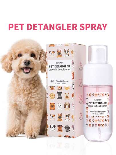 PETSIN 狗狗顺毛喷雾，婴儿爽身粉香味 | 适用于狗狗毛发打结的顺毛喷雾 | 低致敏性，兽医推荐 | 100毫升（3.38液体盎司）| 适用于幼犬及敏感肌肤