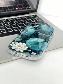 Flower 1pc Fashionable Dragonfly Textured Thick Drop Protection Phone Case, Compatible With Apple And Series - Multicolor - View 7