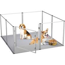 Acrylic Dog Playpen Fence: Heavy Duty Pet Clear Exercise Play Pen Whelping Box With Waterproof Fertility Pad For Cats, Puppies, Rabbits, Guinea Pig (120x120xH60cm) - L(120cmx120cmx60cmH) - View 8