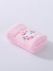Sanrio 1pc Sanrio Cute Cartoon Character Hello Kitty Coral Fleece Soft Absorbent Quick-Dry Non-Shedding Hand/Hair Towel, Bathroom Accessories, Face Towel Size 34*75cm, Bath Towel Size 70*140cm Bathroom Decor Fall Decor Back To School For Beauty Salon Home Bathroom Shower Towels For Beauty Salon, Hotel Sports,Home Essentials, Towel, Skin Care