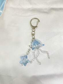 Casual Jellyfish Design Mobile Phone Strap, Y2k Style Keychain, Starfish Decor Phone Charm, For Bag For Ocean Lover, Gift For Friends Or Couples