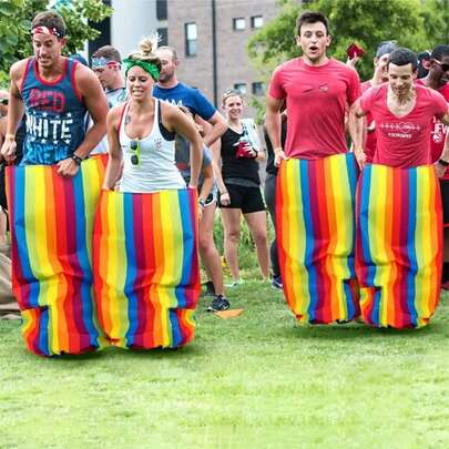 1 pieza Bolsa de saltar con canguro de colores, para juegos al aire libre, bolsa de papa para competencias, apta para competencias, fiestas de cumpleaños, fiestas familiares al aire libre, fiestas de cumpleaños en el patio o jardín, actividades de equipo de la empresa, bolsa de de papa, bolsa de , bolsa de de salto, equipo de juego de de bolsas al aire libre