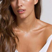 1 pieza Collar con colgante de inicial del alfabeto A-Z 26 letras, hipoalergénico, de acero inoxidable, regalo de joyería apto para uso diario