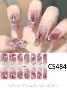 14 Pcs Nail Stickers, Glitter Design Butterfly Flower Heart, Full Wrap Nail Art Stickers, Colorful Nail Polish Nail Stickers, Salon Nail Art Nail Art Set For Women - Follow Your Heart - View 27