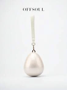 White Wedding Bridal Handbag With High-End Pearl & Acrylic Marble Elements, Elegant Tote Bag For Wedding, Party, Beach, Formal Occasions, Shoulder & Crossbody Strap, Elegant Pearl Clutch, Prom Bag For Party