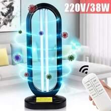 Portable UV-C Sanitizer Lamp For Home & Office - 3 Timer Settings, Remote Control, Cordless Air Purifier & Disinfection Tool Kills Bacteria, Viruses, Dust Mites & Insects, Compact Design For Bedroom, Kitchen, Bathroom, Kitchen Disinfection | Modern Room Accessory | Effective Pathogen Killer - Black - View 9
