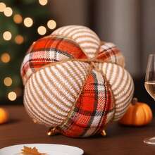 1 Stück handgefertigte Stoff-Kürbis Dekoration, gemütlicher Farmhaus Stil Wohnaccessoire, kreatives kleines Element für Wohnzimmer Kaffeetisch Esszimmertisch, geeignet für Halloween, Erntezeit, Herbstdekoration, multifunktionale heilsame Wohnaccessoires - Verschiedenfarbig - Übersicht 7