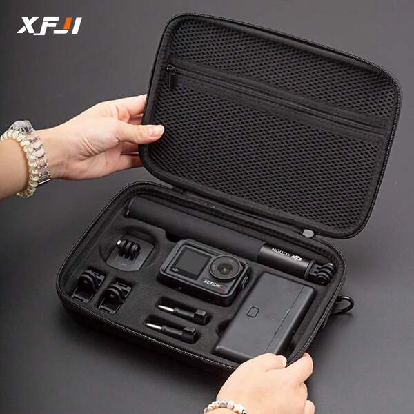 XFJI Tragbare wasserdichte Tasche Ladegerät Batterie Basis Selfie-Stick Aufbewahrungstasche für DJI Osmo Action 5 PRO 4 3 Kamera Zubehör
