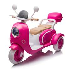 12V Two Motors Kids Ride On Level Up Two-Seater  Electric Motorcycle,Three-Wheel Toy W/Music,Bluetooth,USB,Backseat Flip Adult Seat,Portable Storage Hooks&Oversized  Trunk,LED Headlight  For Kids 3-6. - Red - View 5