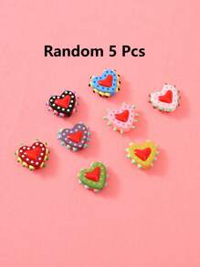 1/5 piezas Cuentas de vidrio pintadas a mano con corazones de puntos de múltiples colores de dopamina, aptas para hacer collares, pulseras, aretes, llaveros, encantos de teléfono, para amantes unisex