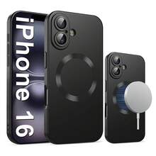 1pc Black CD Pattern Magnetic MagSafe Silicone Soft-Touch Metallic Paint Matte Simplistic Design All-Inclusive Lens Film Anti-Drop Anti-Dust Breathable Anti-Fingerprint Protective Case Compatible With Apple 16 Pro/16 Pro Max/16 Plus/16/16E/SE4/15 Pro/15 Pro Max/15 Plus/15/14 Pro/14 Pro Max/14 Plus/14/13 Pro/13 Pro Max/13/12 Pro/12 Pro Max/12/11 Pro Max/11/11 Pro - Black - View 2