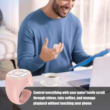 Control remoto inalámbrico Bluetooth, control remoto de anillo de desplazamiento de video 2025 New, anillo de desplazamiento Bluetooth, anillos de desplazamiento recargables para control remoto de grabación de cámara y video, compatible con iOS y Android, adecuado para vacaciones de verano, viajes, vacaciones, obturador de cámara portátil