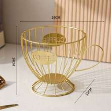 1 pezzo Portaoggetti da tè color oro, supporto decorativo per la casa per snack, caramelle, adatto per ufficio, tavolino da caffè per il soggiorno con articoli preconfezionati come foglie di tè, capsule di caffè, caramelle (non include nessun prodotto alimentare, solo il portaoggetti)