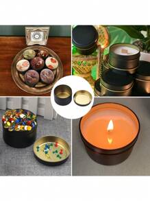 6/12 piezas Latas de vela doradas de 4 onzas para hacer velas, velas caseras DIY, artesanías, frascos vacíos para almacenamiento y envasado de regalos, frascos de vela de aromaterapia con tapas, regalos para amigos en fiestas y decoración de escritorio para fiestas en el hogar