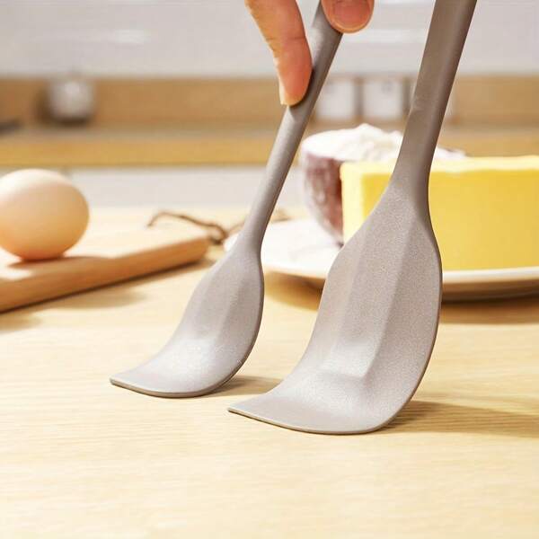 Set de 2 cucharas de silicona, suaves, resistentes al calor, con diseño antiadherente, para mezclar, extender mermelada, hornear y cocinar