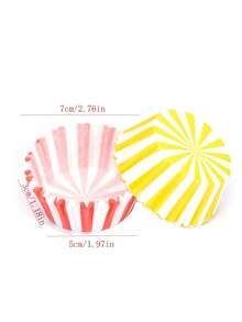 50/100/200pcs Striped Spiral Cupcake Baking Cups, 4-Color Spiral Cupcake Liners, Mini Paper Baking Cups For Party - Grease-Proof Cups, Suitable For Cake Balls, Muffins, Cupcakes And Candies, Christmas Cupcake Liners - Multicolor - View 8