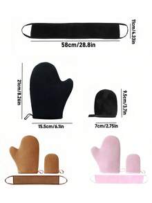 2 Pieces Tanning Kit - Self Tanning Mitt, Back Applicator, Mini Facial Tanning Mitt - No Streaks, Even Application, Velvety Soft, Reusable, Washable, Unisex, Bag, Storage Bag, Storage Box, Hair Clips, Reusable Body Face Tanning Mitt Double Sided Lotion Applicator Tanning Mitt Washable, Tanning Mitt Applicator, Unisex Sunless Tanning Mitt With Thumb Velvet Double Sided Reusable Tanning Mitt, Bag, Storage Bag, Storage Box, Hair Clips - Multicolor - View 3