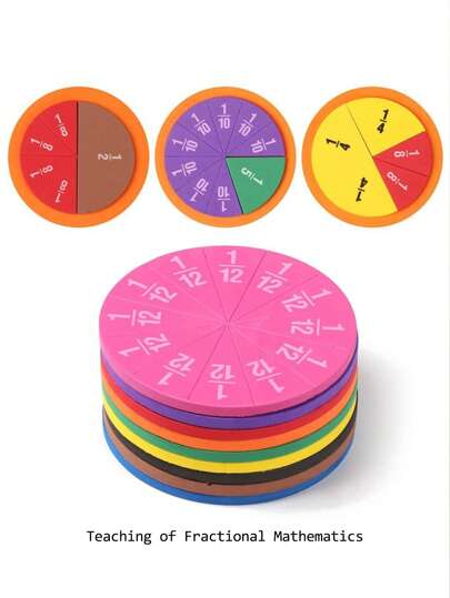 51pcs/Set (9pcs/Set) EVA Material Fraction Math Teaching Tools, Early Education Math, Can Be Given As Gifts To Students, Teachers, Classmates For Back To School, Graduation, Halloween, Christmas, New Year