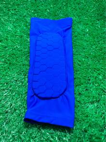 1pc Honeycomb Pattern Calf Sleeve, Men Leg Protection Pad Soccer Shin Guards Slip Resistant Protective Equipment - Blue - View 2