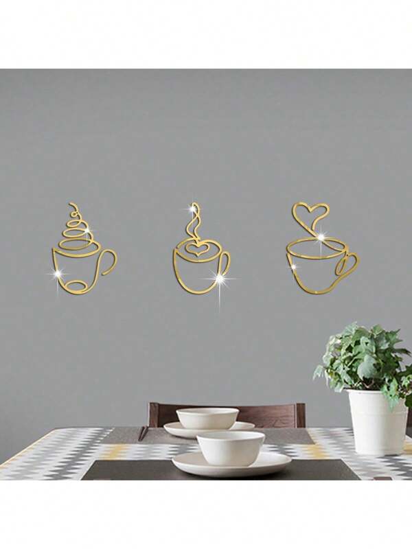 A Set Of Beautiful Plum Blossom Shape Acrylic Mirror Wall Stickers. Perfect For All Kinds Of Wall Decorations. Decorative Wall Stickers For Various Interior Spaces Room Decor