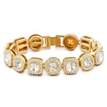 1 Stück/4 Stücke Hiphop Armband für Herren und Damen, rundes oder quadratisches Herz mit voll besetzten Strass, mehrlagige Ketten-Armband Set in Gold und Silber, funkelnde Eisenkette Metall Miami Armband Schmuck zum Valentinstag