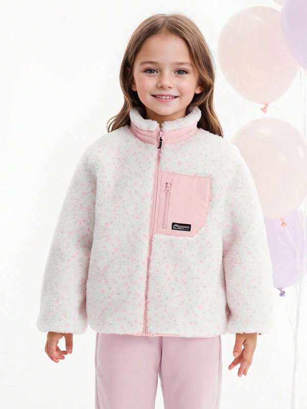 Balabala Boys' & Girls' Fleece Jacket Color Block Design For Fall/Winter 2024