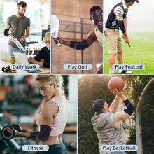 1pc Elbow Sleeve, Compression Support Brace For Work, Fitness, Weightlifting, Basketball, Tennis And Golf - Compression Sleeve - Suitable For Men & Women - Black - View 8