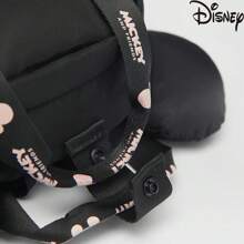 Disney 1pc Mickey Mouse Lightweight Black Nylon Backpack, Polyester Lining + Front Zip Pocket, Versatile Commute/School Accessory School Supplies, Back To School