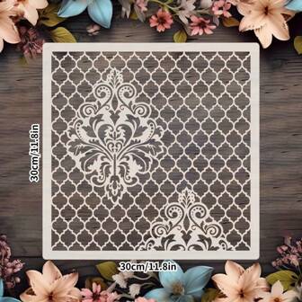 Royal Rococo Moroccan Pattern DIY Layered Template Wall Art Scrapbooking Coloring Embossing Album Decorating Template,Back To School,School Supplies