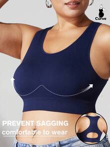 Woman Activewear Yoga Clothes Seamless Gym Sports High Support Moisture Wicking Workouts Breathable Outdoor Bra Plus Size Curve