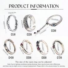 Jujutsu Kaisen 1 pièce Bague ajustable avec style Infini des yeux de démon de Gojo Sukuna Yuji Megumi Six Eyes de Jujutsu Kaisen, convient pour des cadeaux commémoratifs, le cosplay et les accessoires de mode