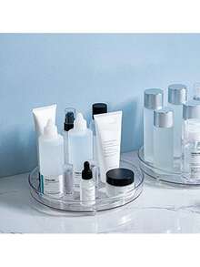 1 pieza Organizador giratorio Slouchy Susan para refrigerador, estante giratorio de especias para gabinete, encimera de cocina, despensa, bandeja giratoria antideslizante de 360° para almacenamiento y organización de cocina, decoración de mesa, regalo de vacaciones, regalo de Navidad - Multicolor - Ver 5