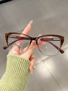Women's Fashion Eyeglasses, Transparent Lenses, Unisex For Everyday Wear, Suitable For Selfies, Parties And Gatherings With Friends