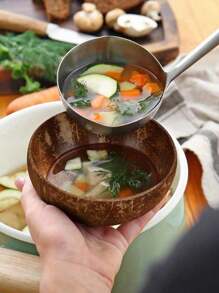 Handmade Coconut Shell Bowls With Wooden Spoons Set,Reusable Handcrafted Bowl, Vegan Organic Salad Bowl, Vintage Round Wood Bowl, Large Wooden Serving Bowl For Salads, Breakfast, Decoration, Smoothie Dessert Bowl,Ideal For Salads, Fruits & Cereals, Coconut Bowl,School Supplies