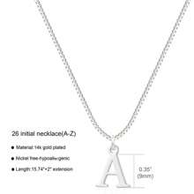 1 pieza Collar con colgante de inicial del alfabeto A-Z 26 letras, hipoalergénico, de acero inoxidable, regalo de joyería apto para uso diario