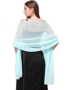 1 pieza Chal elegante y de moda de gasa para mujer, bufanda y envoltura blanca, adecuado para boda, fiesta, vestido de noche, ocasiones especiales - Multicolor - Ver 14