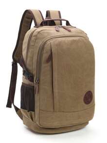 New Washed Canvas Backpack, Casual Street Style Fashion Large Capacity Multi-Function Daypack Backpack For Travel - Multicolor - View 13