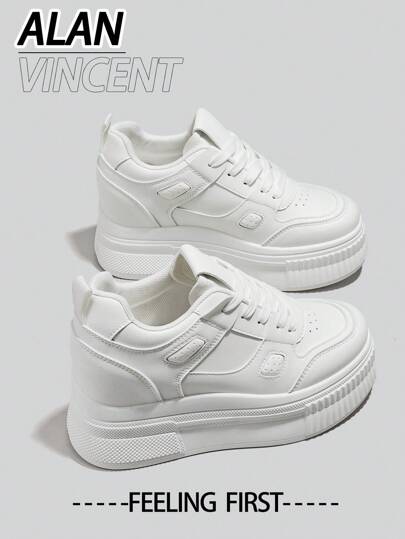 Alan Vincent It Is Recommended To Take One Size Larger,If You Usually Wear Size 37, Choose Size 38 White Shoes For Women 2025 Classy Aesthetic New Style Casual Shoes For Women, Ladies Platform Shoes, Outdoor Comfortable Sneakers, Internal Increase 5cm, Party Shoes, Suitable For Short Women