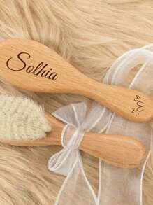 1pc Personalized Bear/Pumpkin Kitten Name Brush, Laser Engraving, Souvenir Gift, Bath Product Gift, Personalized Men's And Women's Hairbrushes, Youth's Products, Engraved Name Brush, Customized Gifts, Autumn Home Refresh, Xmas Decoration