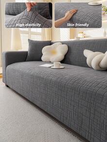 1件装弹力宠物友好型沙发套，四季通用宽松沙发套，防滑客厅沙发保护套，完全防尘，适用于双人、四人和三人沙发