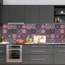 16 Peças Adesivos de Parede com Imitação Vintage de Azulejos Cerâmicos, Autoadesivo para Sala de Estar, Cozinha, Banheiro, Decoração de Escada, Brilho Removível, Decoração de Ambiente Personalizada para Decoração Doméstica